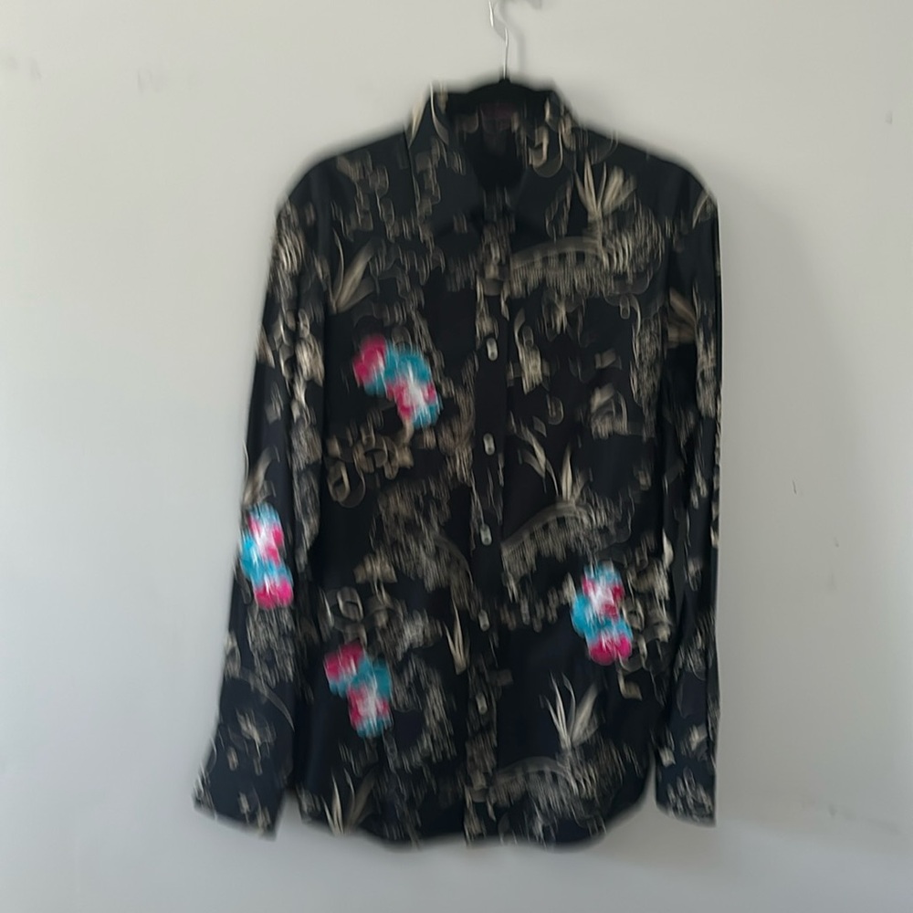 New without tag Scott Langton embroidered flower shirt 100%cotton great design